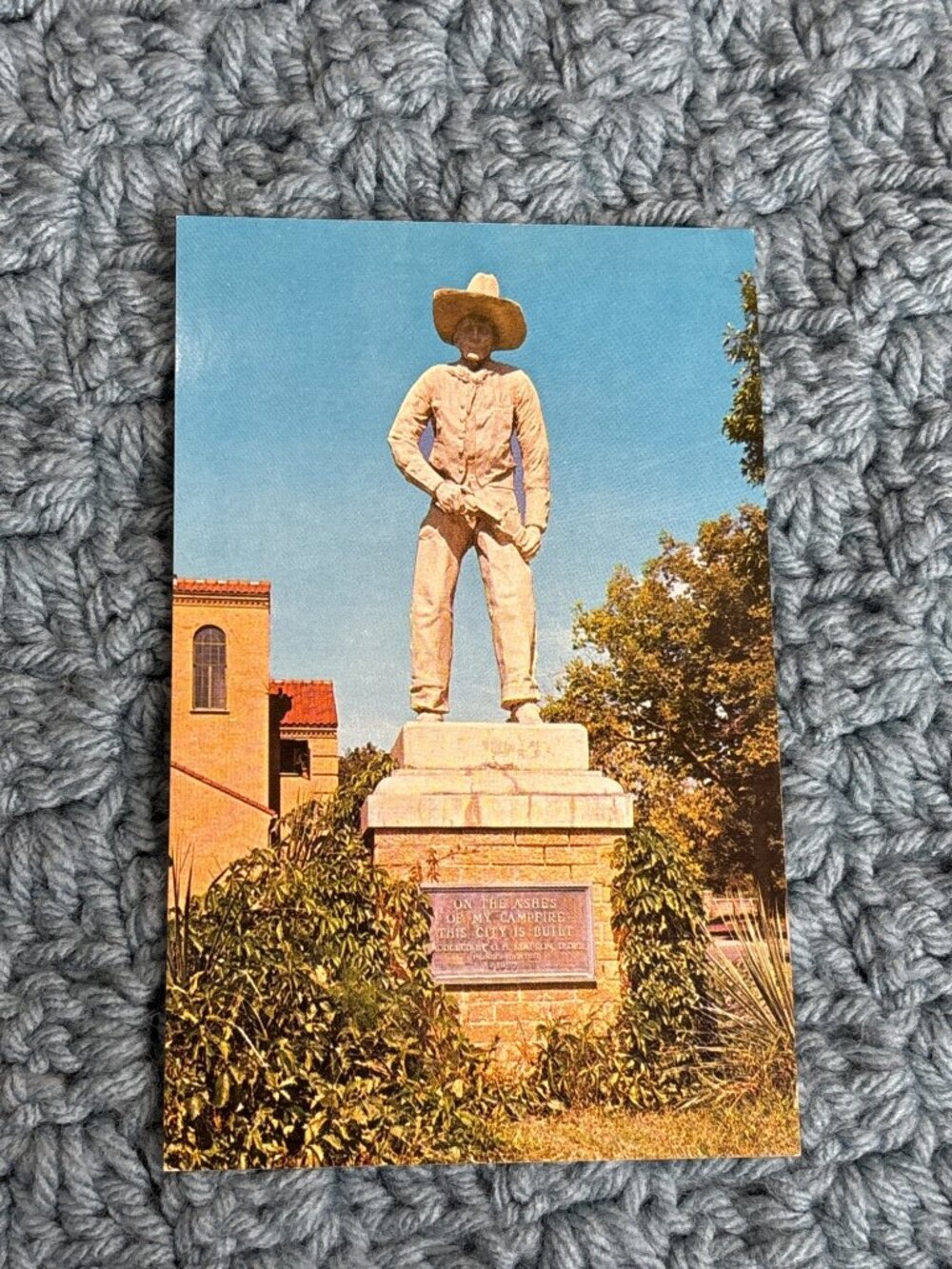 Cowboy Statue Boot Hill Dodge City Kansas Postcard